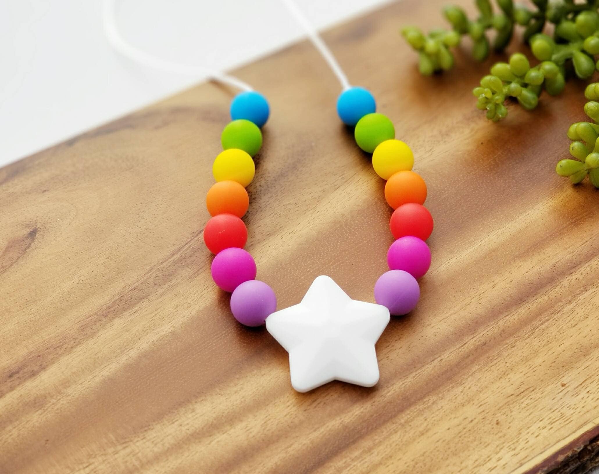 Rainbow Chew Necklace Silicone Chewy Necklace Etsy