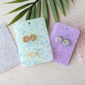 Travel Stud Earring Holder: Glitter Acrylic Jewelry Organizer