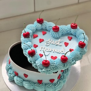 Fake cake personalised heart storage box