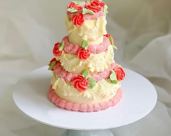 Mini three tier fake cake