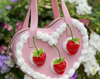 Strawberry Vintage Cake Handbag Etsy