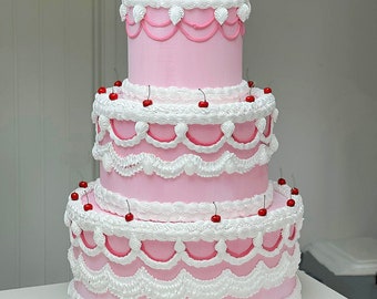 Extra large vintage pink fake cake