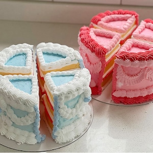 Single slice of fake cake
