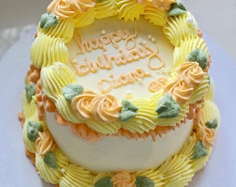 Personalised flower birthday fake cake