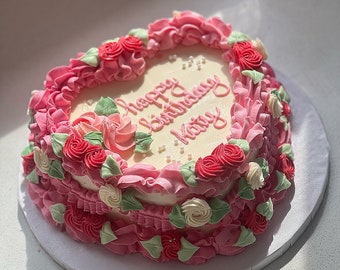 fake flower heart cake