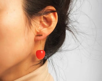 Cherry red earrings