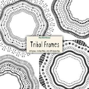 Vector Tribal Frames - &quot;Tribal Frames&quot; doodle, clipart