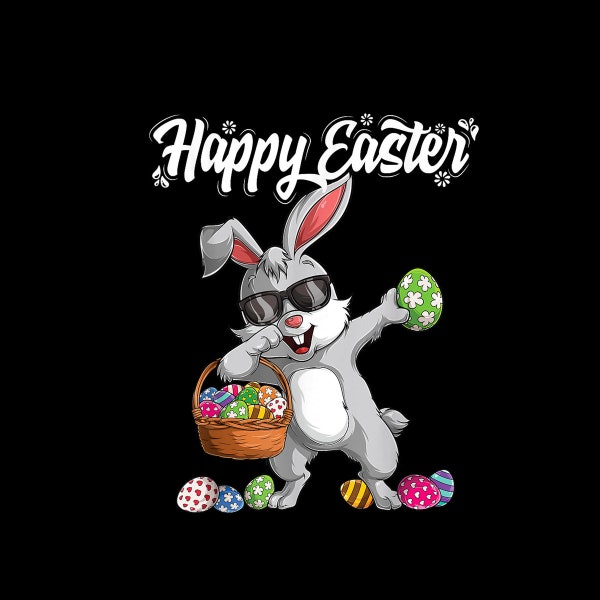 Dabbing Rabbit Easter Day Eggs Dab Boys Girls Kid gift bunny Digital PNG