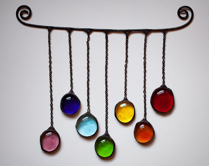 Small rainbow stained glass sun catcher