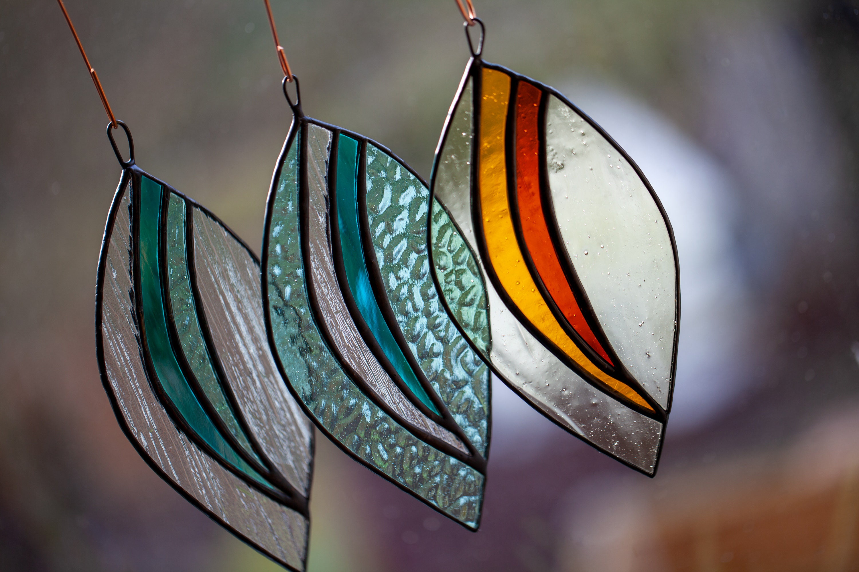 Stained Glass Suncatcher / Colourful Abstract Wall or Window Etsy UK