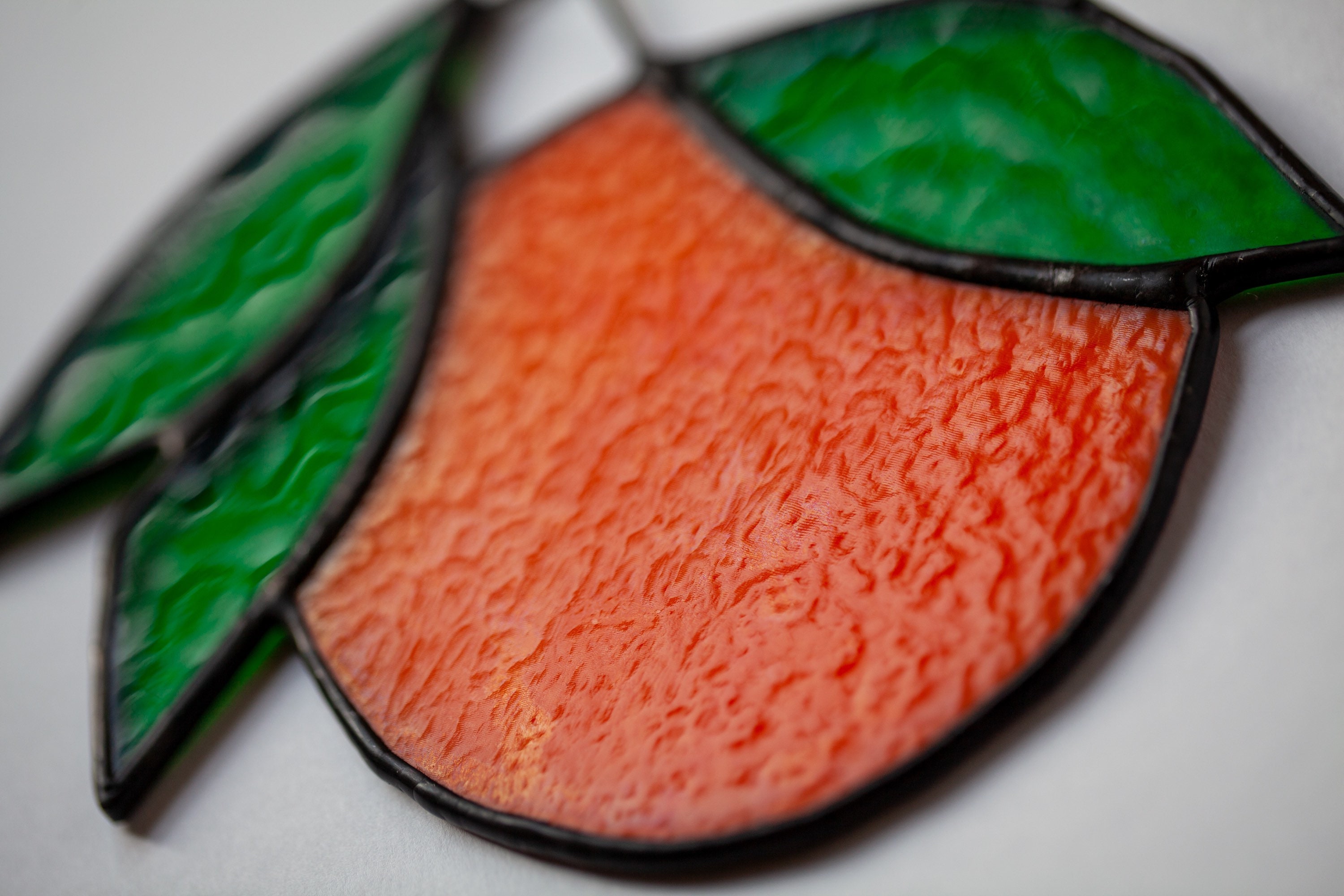 Stained Glass Orange Suncatcher Etsy UK