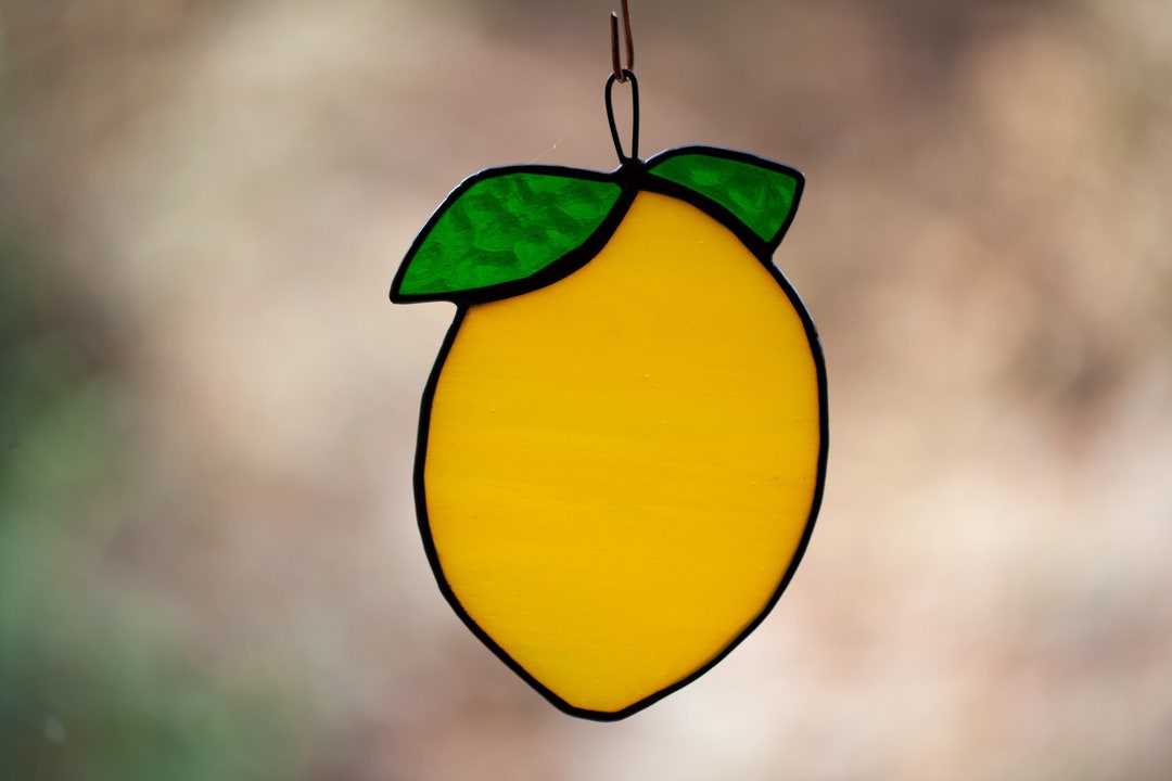 Stained Glass Lemon Suncatcher Etsy UK