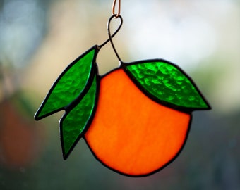 Stained Glass Orange Suncatcher