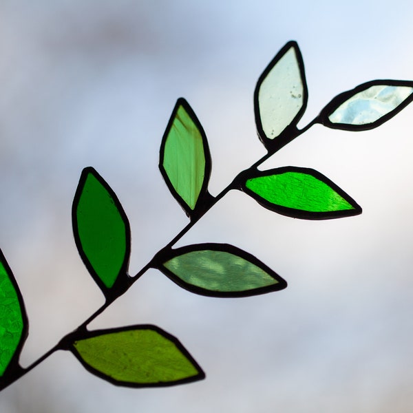 Leaf Stained Glass Etsy