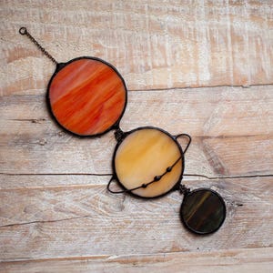 Planets stained glass suncatcher | celestial bodies | Jupiter Saturn Mercury