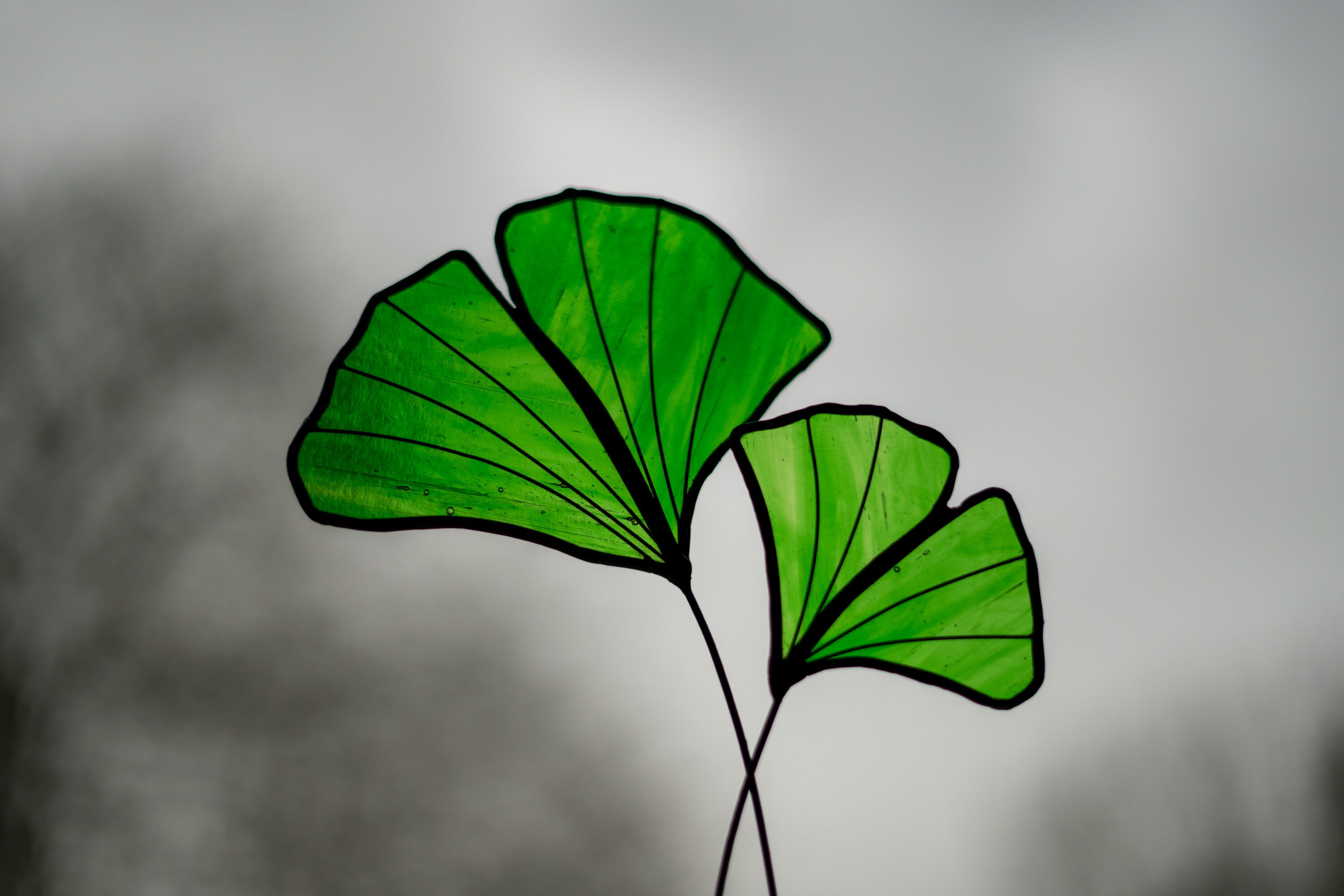 Stained Glass Ginkgo Leaf Suncatcher Free Standing Ornament Etsy UK