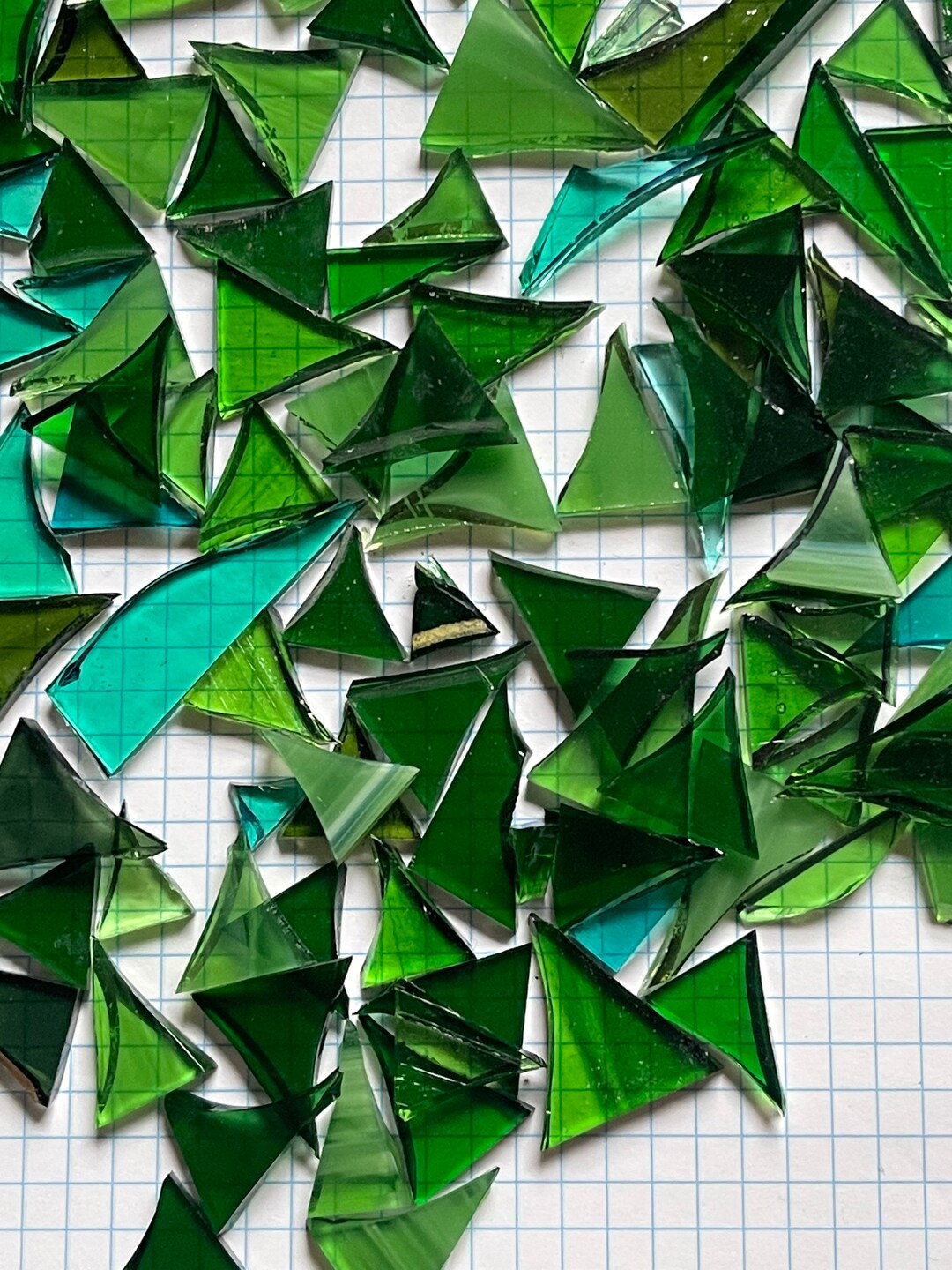 Green Glass Offcuts 950g Stained Glass Pieces Mosaic Supplies Scrap