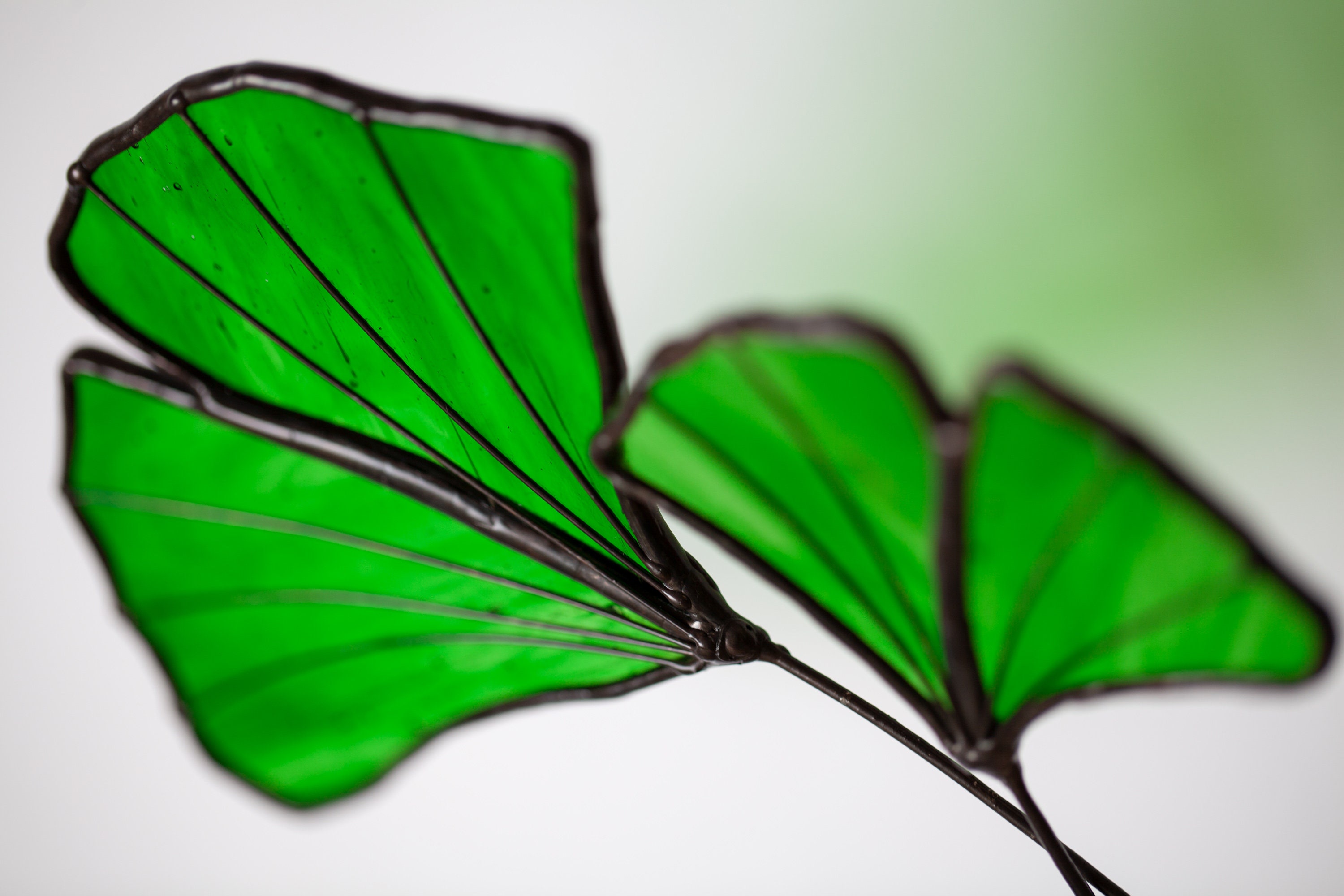 Stained Glass Ginkgo Leaf Suncatcher Free Standing Ornament Etsy UK