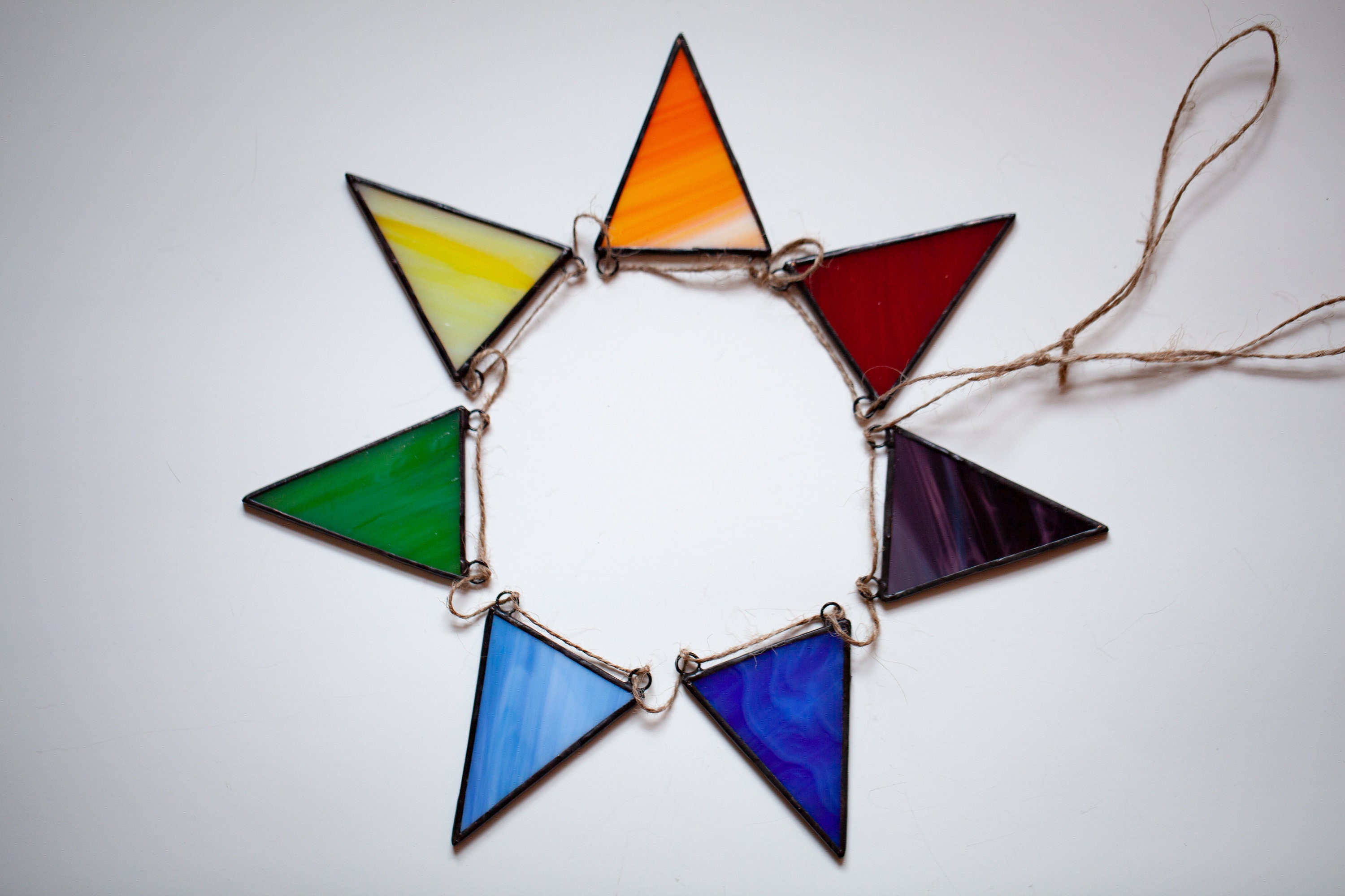Stained Glass Rainbow Bunting Suncatcher Etsy UK