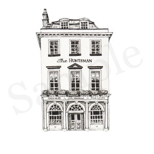 The Huntsman, Bath - Architectural Illustration, Fine Art Print
