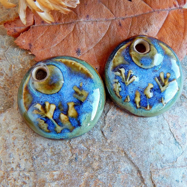 Petites breloques de boucles d'oreilles nature, 2 composants en céramique des bois, fournitures pour bijoux artisanaux végétaux, accessoires faits main en branche, pendentifs en porcelaine