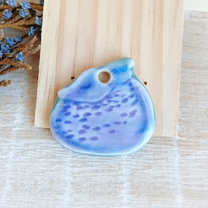 Artisan Baby Deer Fawn ceramic pendant for making necklace, Handcrafted forest animal jewelry charm of porcelain