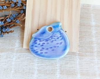 Artisan Baby Deer Fawn ceramic pendant for making necklace, Handcrafted forest animal jewelry charm of porcelain