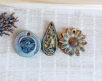 Imperfect Porcelain Pendant Charms: Bulk Jewelry Making Supplies