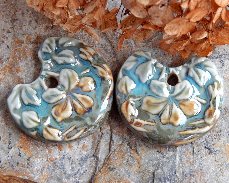 Pair Dangle Charms Earrings Semicircle Flowers Charms Pair Etsy