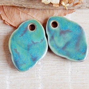 Handmade bird DIY earring charms, Artisan ceramic pendants for jewelry making, 2pcs Handcrafted boho earring findings, Nature animals charms image 7