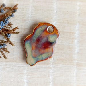 1 Owl ceramic pendant, Artisan barn owl charm for making necklace, Nature boho jewelry findings, Rustic forest animal charm of porcelain image 6