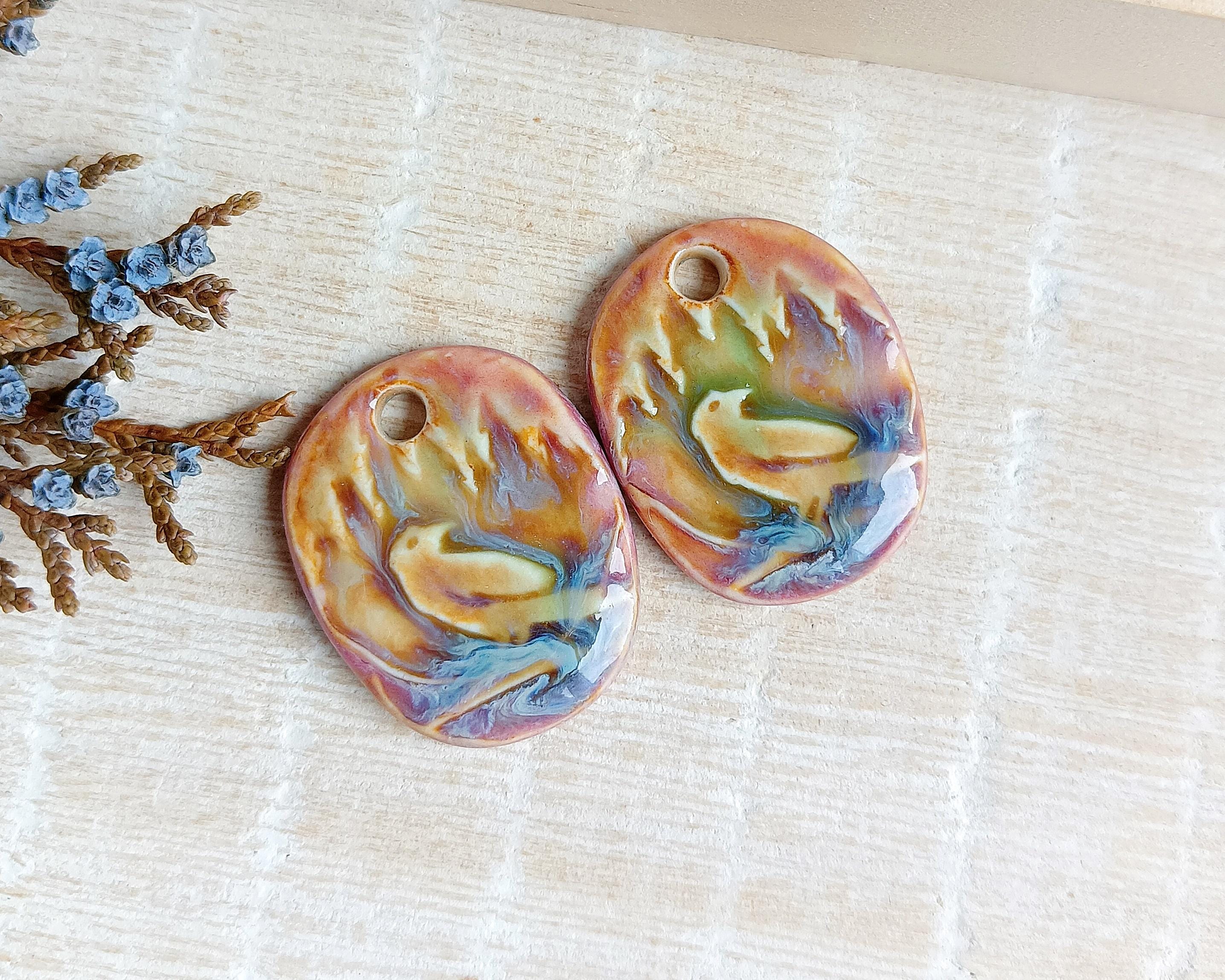 Keramische raafbedels voor het maken van sieraden, 2 stuks ambachtelijke kraaivogelhangers, handgemaakte gotische componenten voor oorbellen, porseleinen kralen