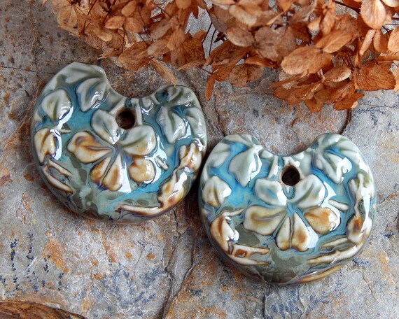 Pair Dangle Charms Earrings semicircle flowers charms pair | Etsy