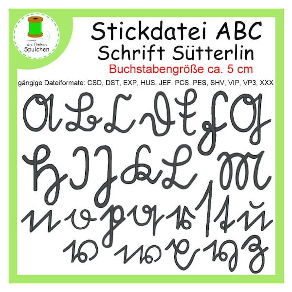 Stickdatei Sütterlin ABC