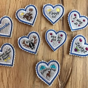 Embroidery file gingerbread hearts 5 cm