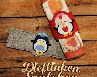 Stickdatei ITH Serviettenring Pinguine