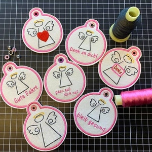 Embroidery file ITH guardian angel pendant