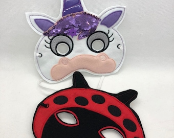 Embroidery file ITH animal masks set 2