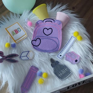 Embroidery file appliqué school supplies