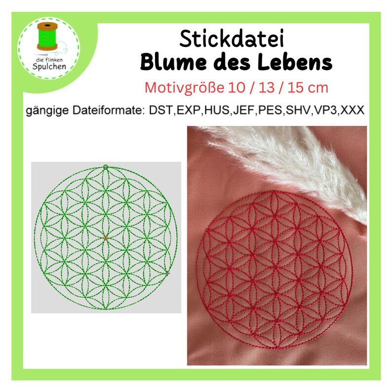 Embroidery file full embroidery flower of life 15 cm image 4