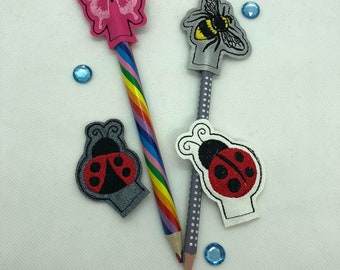 Embroidery file ITH pens topper beetle, bee and butterfly