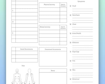 Registro de enfermedades crónicas imprimible / Diario Spoonie / Registro de salud imprimible (descarga digital)