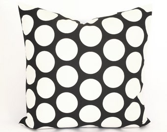 Polka Dot Pillow Cover in Mod Graphic Black and White