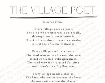 The Village Poet // Original Poetry // Digital Download // Be Present