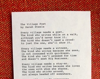 The Village Poet // typed poem // typewriter art