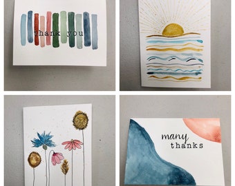 Pack of 4 Misc Watercolor Cards