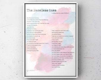 The Nameless Ones // Original Poem // DIGITAL DOWNLOAD //Watercolor