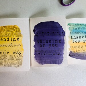 Set of 3 Watercolor Cards