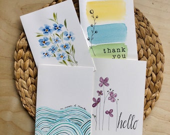 Misc Watercolor Greeting Card Set of 4