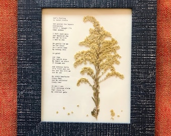 God's Peeling Poem with Pressed Flower in Frame